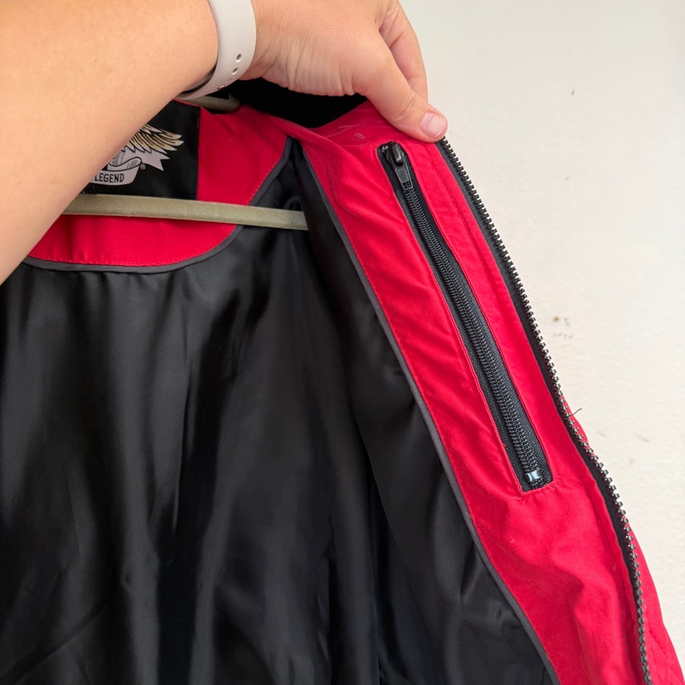 Harley Davidson, puffer warm down jacket with removable hood, women’s size L - Picture 13 of 15